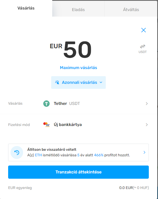 Kriptomat Kartenkauf