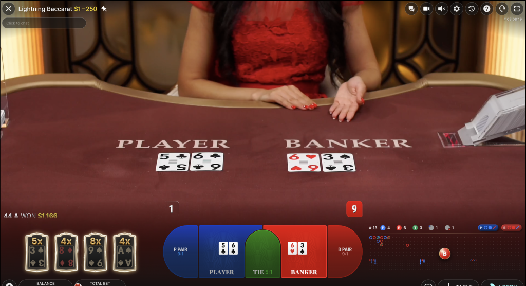 lightning baccarat útmutató
