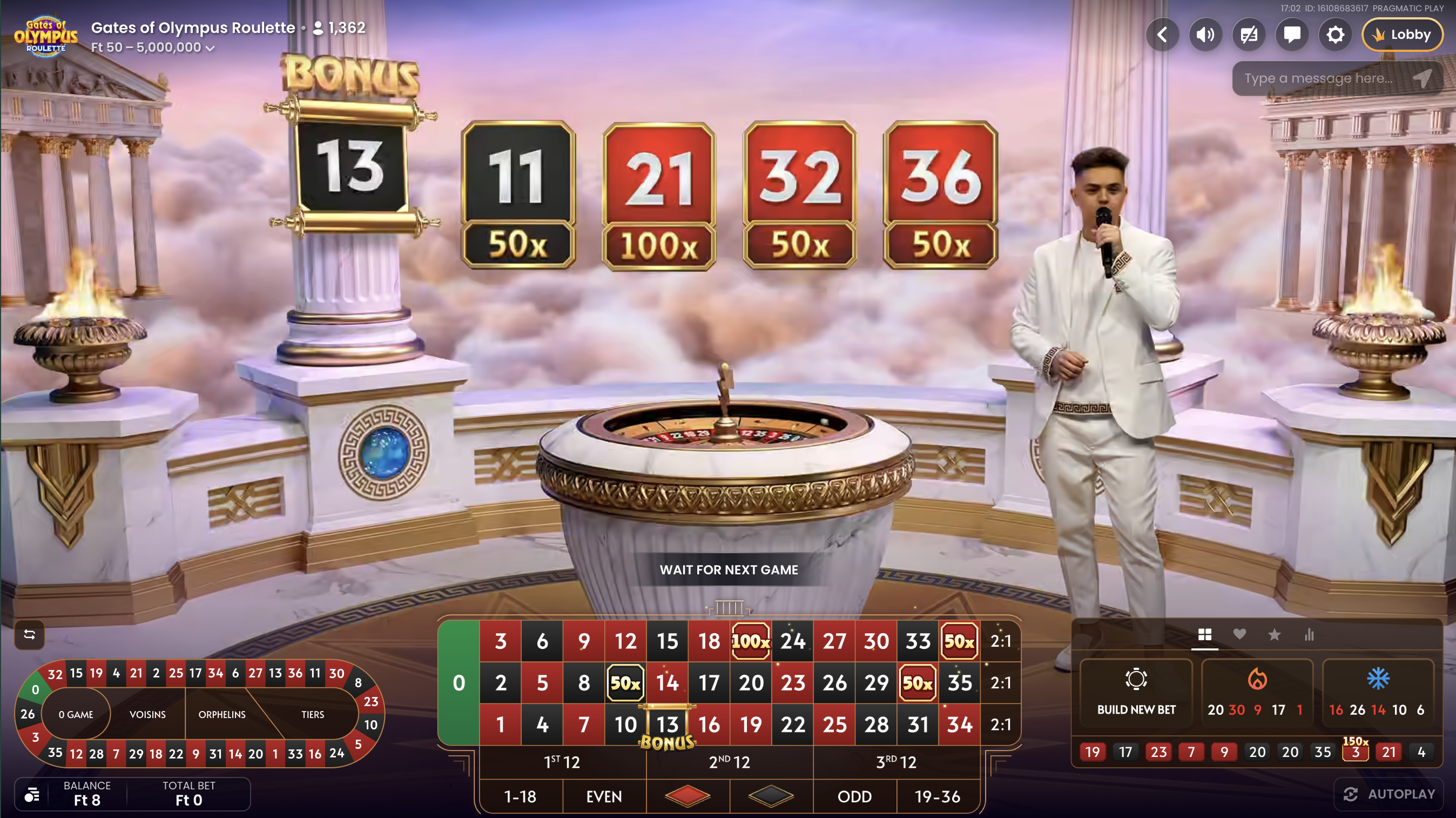 Gates of Olympus Roulette im Live-Casino