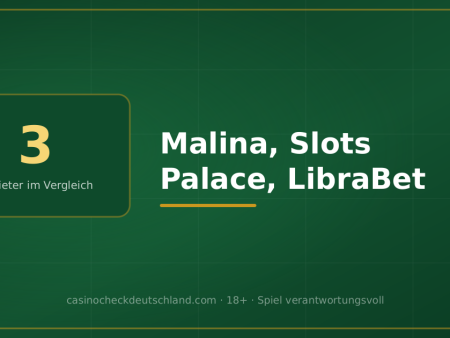 Malina, Slots Palace oder LibraBet? Drei Anbieter im direkten Vergleich